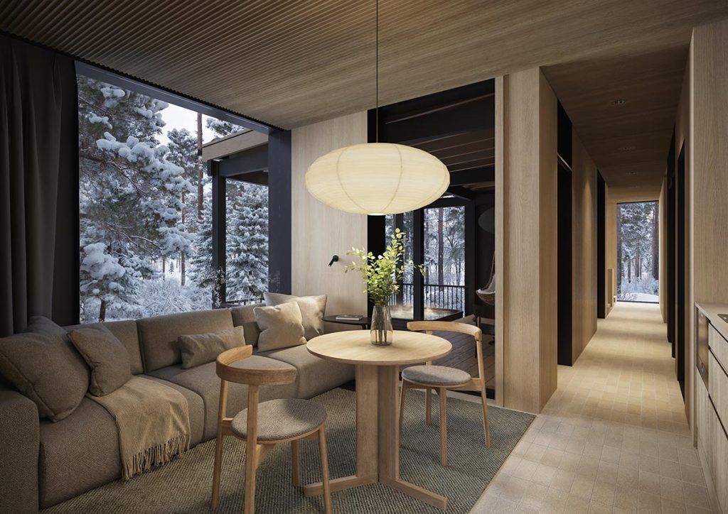 Interior of a Lunvio villa dining space